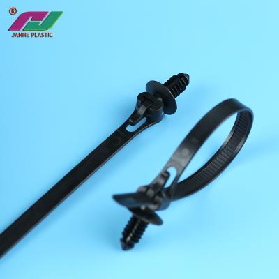 China Flame-Retardant Black Cable Tie Rack Push Mount Cable Tie High Tensile Strength Cable Tie for sale