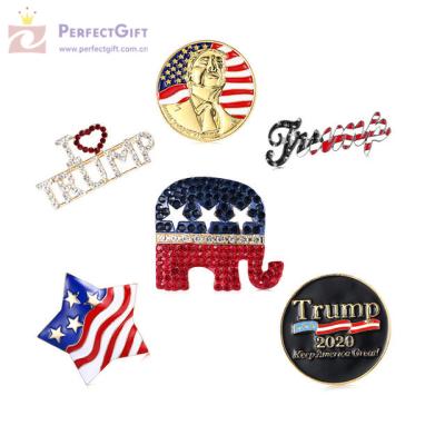 China USA Hot Sale Custom Election Donald Trump Pins To Keep American Salute Again for sale