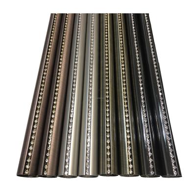 China Crystal Diamond 25Mm 28Mm Metal Iron Window Curtain Diamond Pipe Rod Pole For Eco-friendly Dining Room for sale