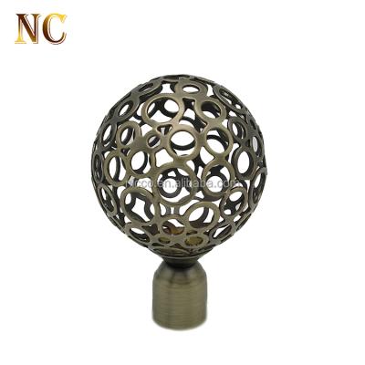 China New Design Eco-friendly New Design Iron Metal Aluminum Wire Curtain 16mm Home Decorative Finials for sale