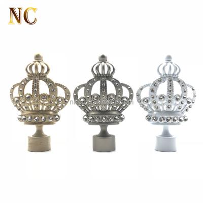 China China Eco - Friendly Professional Aluminum Diamond Crown Curtain Finials for sale