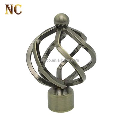 China China Supplier Eco-friendly Fancy 25mm Decorative Metal Curtain Finials for sale