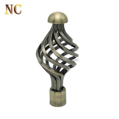 China eco-friendly home decorative decor 16mm metal curtain pole finial curtain finials for sale