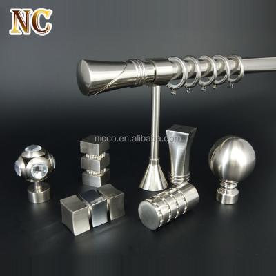 China Hot Sale Eco-friendly Brass Bracket Rod Finials For Living Room Modern European Style Antique Chrome Curtain for sale