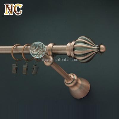 China Factory Direct Sale 19Mm Decorative Glass Antique Brass Curtain Wall Bracket Eco - Friendly For Curtain Rod for sale