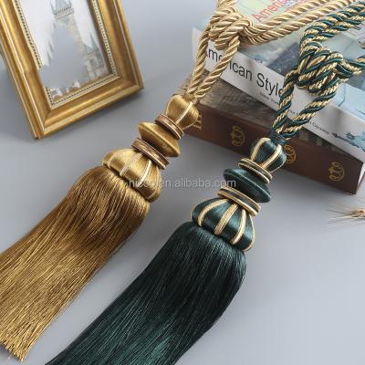 China Eco-friendly Curtain Tassel Tiebacks Hanging Decorative Beaded Ball Large Tassels For Curtain Accessories for sale