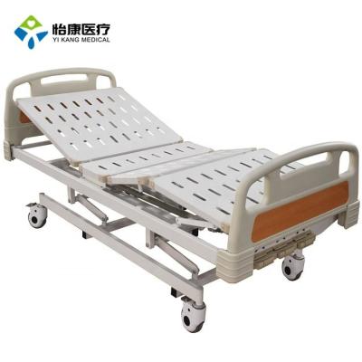 China 3 Functions OEM Manual Three Crank Cold Steel Medical Bed for sale