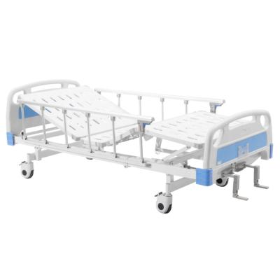 China Metal Weight 175kg Load 2 Functions Manual Hospital Bed for sale