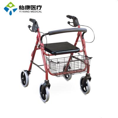 China Manual Factory Elderly Walking Rollator With Basket And Seat for sale