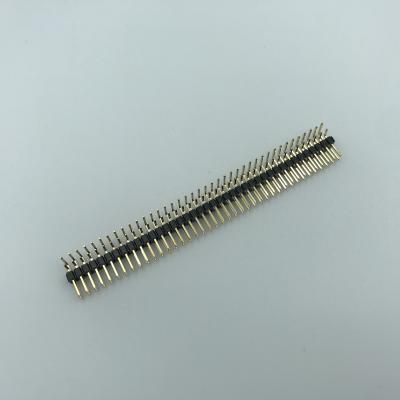 China PCB Double Row 2.54mm 90 Degree Pin Header 2*40 Pin Spacing Type for sale