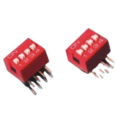 China PCB 2.54mm Red 90 Degree Dip Switch for sale