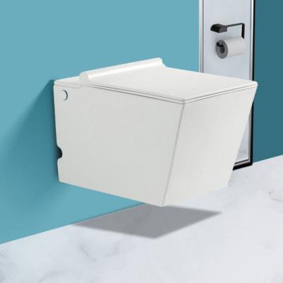 China Automatic Operation 555 Wall Hung Toilet Vanity Unit Mounted Water Flow System And Conceald Cistern Luxury Hang Ceramic Siphonic Bowl for sale