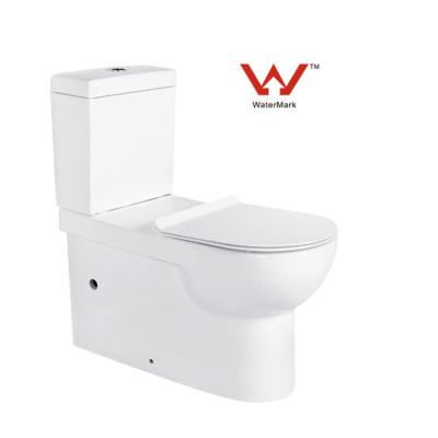 China Double-Flow Wall Faced Two Piece Toilet Suite Australian Standard Modern Comfortable Bowl Black Colored European Pieces WC Set for sale