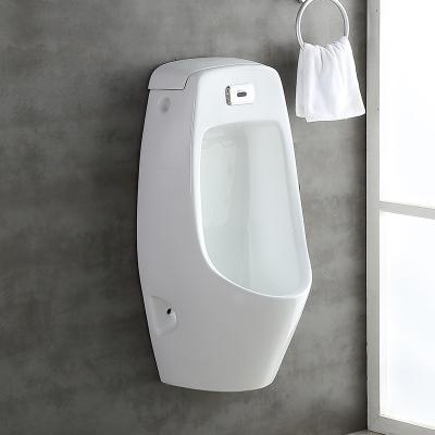 China Hot Selling Automatic White Porcelain Toilet Toilet Wall Mount Sensor Bathroom Urinal Flush Valve WC Sensor Ceramic Urinal for sale