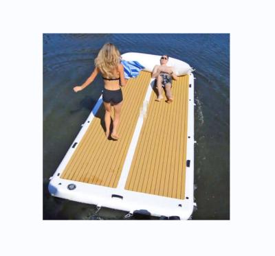 China Large Dwf Durable Naiya Drop Stitch Water Floats Island Leisure Yacht Inflatable Deck Sea Scooter Dock Floating Platform With Lad for sale