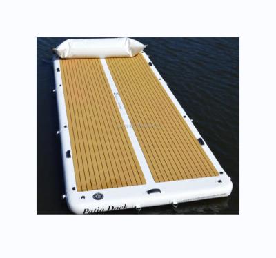 China Durable Naiya Customize Drop Stitch Wooden Inflatable Floating Deck Dock Pontoon Y Pontoon for sale