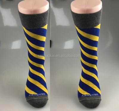 China Anti-Slip Hand Stitched Toe Barber Design Sock Navy Yellow for sale