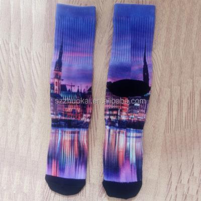 China City Style Crew Breathable Custom Sport Sock Sublimation Sock for sale