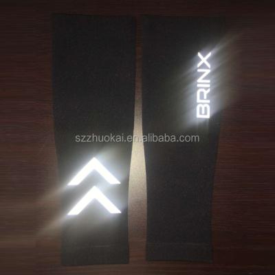 China Nylon Spandex Custom Graduated Reflective Knitted Compression Calf Sleeves For Night Running for sale