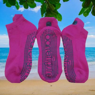 China Wholesale Custom Non Skid Breathable Socks Yoga Sock With Embroidery Logo--Purple for sale