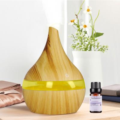 China Color Changing New Wooden Grain LED Light Home USB Cool Mist Air Humidifier 300ml Mini Air Diffuser for sale