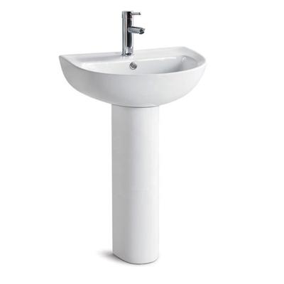 China New Design Easy Clean Sanitary Ware Bathroom Ceramic Hand Wash Pedestal Sink (PB205) for sale