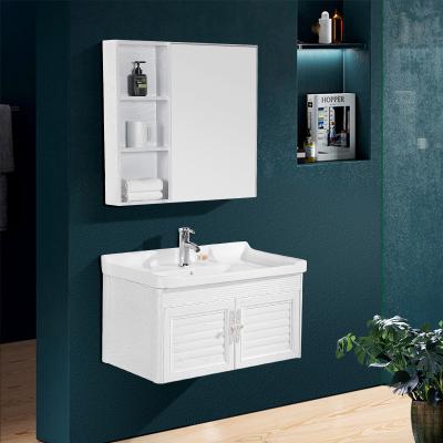 China JOININ Modern Design Environmental Friendly Aluminum Bathroom Vanity Cornered Bathroom Furniture With Mirror 800mm for sale