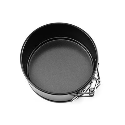 China Black Carbon Steel Bakeware Non-Stick Baking Bread Box Tray Round Shape Cake Pan 4 Inch Viable Custom Cake Pan Removable Bread Box for sale