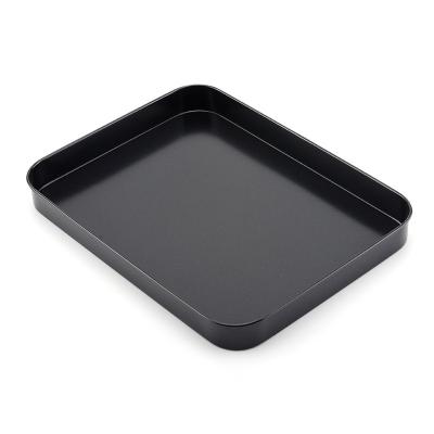 China Black Carbon Steel Bakeware Bread Pizza Nonstick Baking Pan 7 Inch Tray Rectangle Shape Cake Pan Viable Custom Cake Pan for sale