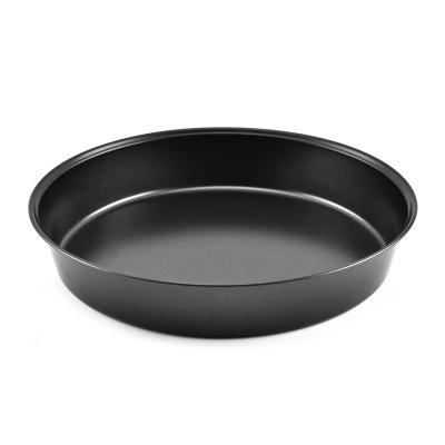 China 7 Inch Tray Round Shape Cake Pan Carbon Steel Bakeware Non-Stick Bread Pizza Baking Pan 7 Inch Viable Custom Cake Pan Black for sale