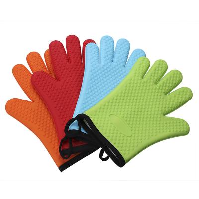 China Highest Heat Resistant Microwave Glove Non-Slip Kitchen Heat Resistant Insulated Silicone Mini Gloves Oven Mit Gloves for sale