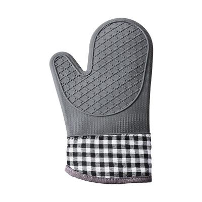 China Custom Silicone Eco-Friendly Oven Mit Hand Protect Long Oven Gloves Heat Resistant OEM 1PC Shape Food Grade Silicone Oven Mitts for sale