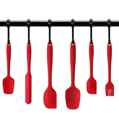 China Sustainable Silicone Spatula Set Bakeware Set 6pcs Silicone Scrapers Baking Kitchen Utensil Set for sale