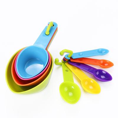 China Amazon Hot Sale Sustainable Set Of 9 Plastic Measuring Cups Set Tool Measuring Spoon Set Bakeware for sale