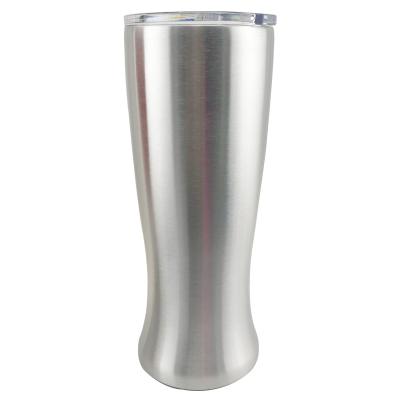 China Sustainable Beer Mugs Vase Shape Vacuum Insulated 20oz Stainless Steel Pilsner Tumbler With Lid for sale