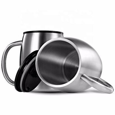 China Sustainable 14oz Stainless Steel Double Walled Coffee Mugs With Lid for sale