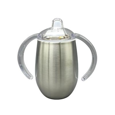 China Disposable 9oz Double Wall Sippy Stainless Steel Cup With Handles for sale