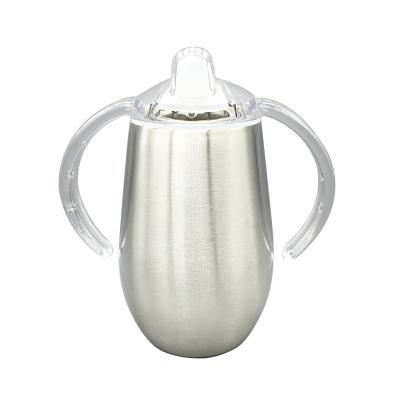 China Disposable 14oz stainless steel sippy cup with lids and handles for sale