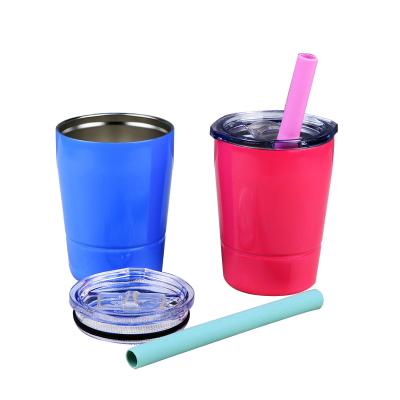 China Amazon 8Oz Stainless Steel Wall Tumbler 8Oz Double Kids Viable Hot Selling Tumbler With Straw for sale