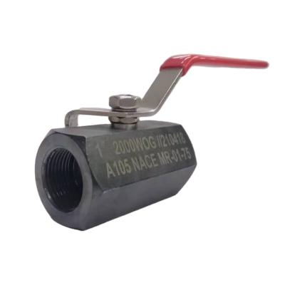 China Industrial 2000WOG 1PC Hex Type Reduce Port Carbon Steel A105 Threaded Ball Valve for sale