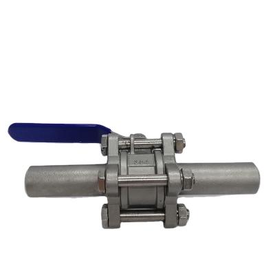 China Industrial WCB SS201 SS304 Extended Welded Ball Valve 3PC Extended Butt Weld Ball Valve for sale