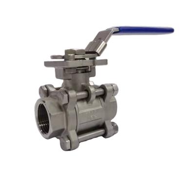 China 1000WOG 3PC 1000WOG Thread Industrial Ball Valve With Mounting Bracket for sale