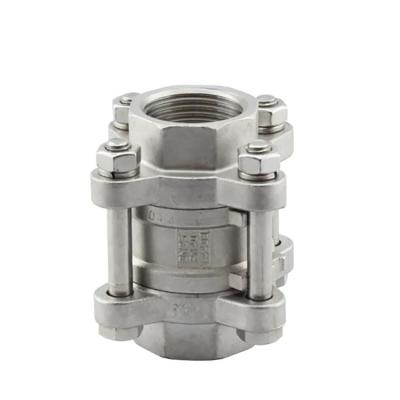 China Spring 3PC Industrial Vertical Threaded Check Valve 1000WOG Stainless Steel Valve for sale