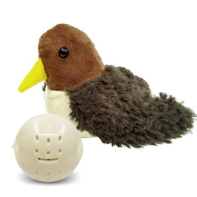 China High Quality Viable Dark Brown Fuzzy Bird Toy Plush Soft Toys With Jumping Ball for sale