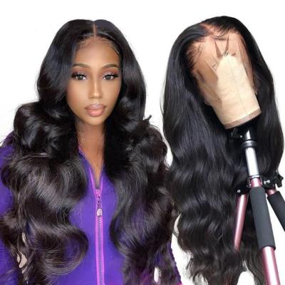 China 150% Density 180% Density Body Wave Peruvian Hd Lace Wig Transparent Swiss Hair Front Pre Pluck Lace Wig 34 36 38 40 for sale