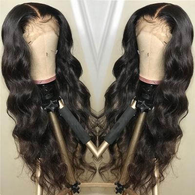 China Virgin Body Wave 150% 180% Density Cuticle Aligned Hair Lace Wig Hd Transparent Swiss Pre Pluck Lace Wig for sale