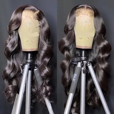 China 2021 New Arrival Body Wave Cuticle Aligned Wig 150% 180% Density Afro Pre Plucked Lace Wig Body Wave Wigs For Black Women for sale