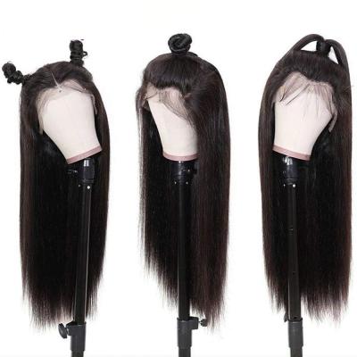 China 36 inch hd 13x6 lace brazilian raw virgin hair wig natura frontal straight super straight mini wig 100% human hair for sale