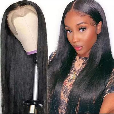 China 100% Wholesale Hd Straight Lace Wigs Hair Vendors 13x6 Headband Customized 34 Inch Straight Lace Frontal Wig for sale