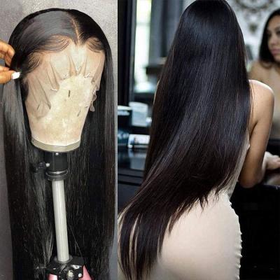 China Straight Human Hair Wigs 150% 180% Density 13x4 Hd Natural Virgin Peruvian Lace Frontal Wigs For Black Women for sale